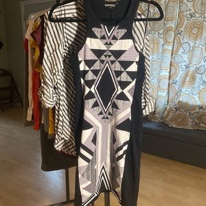 Black and white express body con mini dress